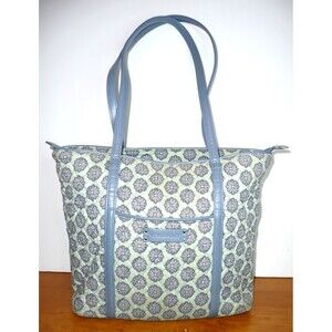Vera Bradley Women's Nomadic Floral Zipper Shopper Inner Pocket Tote Bag Blue